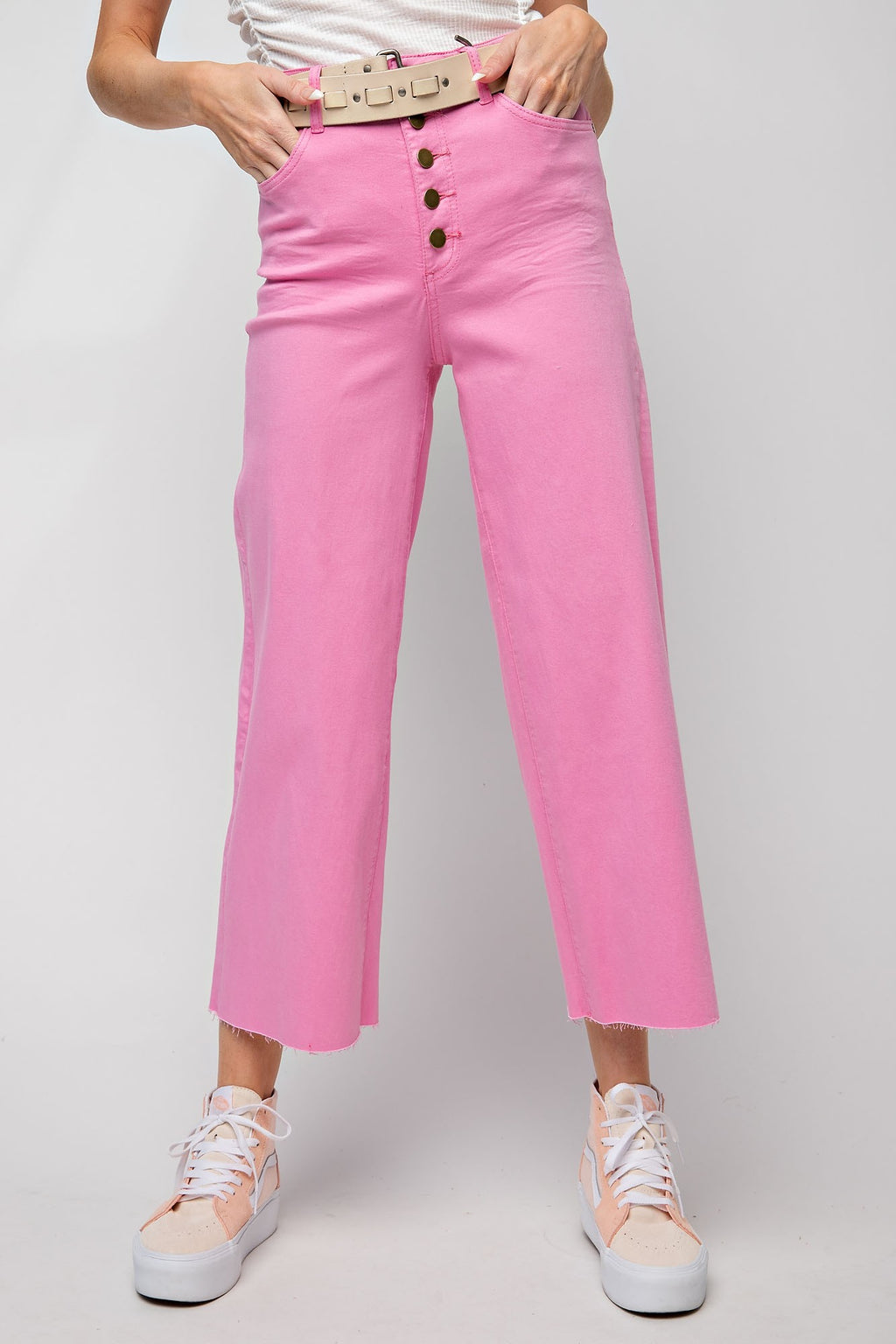 Wide Leg Twill Pants