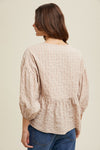 Taupe/Cream Balloon Top