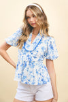 Blue Floral Top