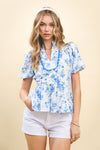 Blue Floral Top