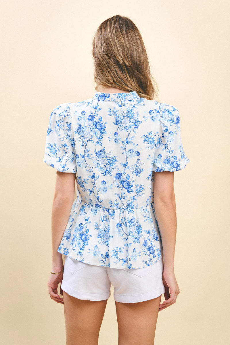 Blue Floral Top