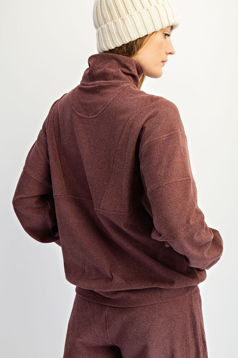 Dark Cherry Zip Sweatshirt
