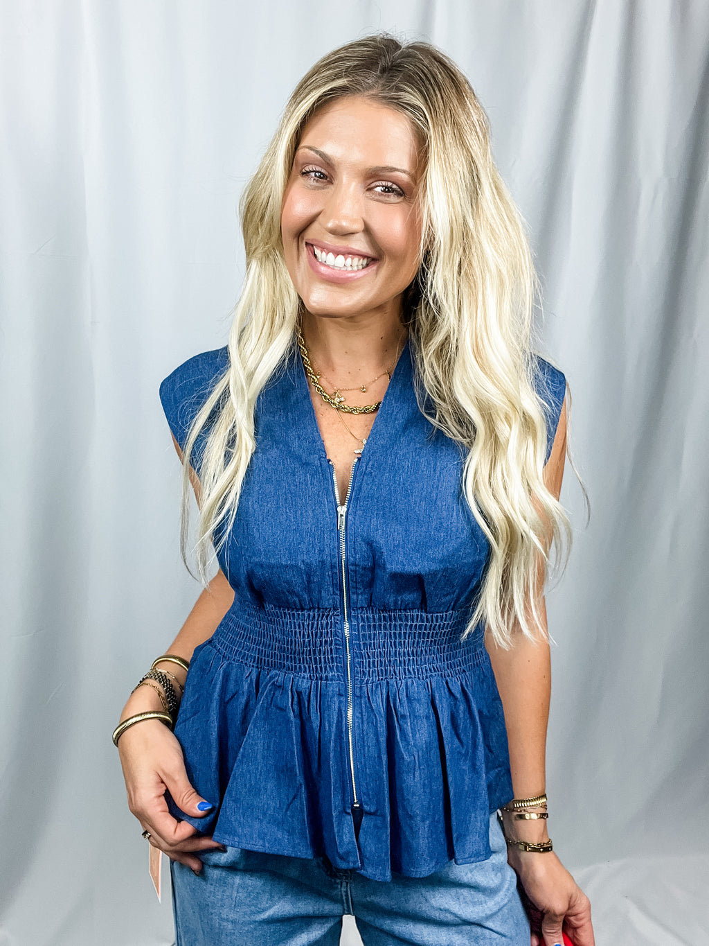 Denim Blue Top