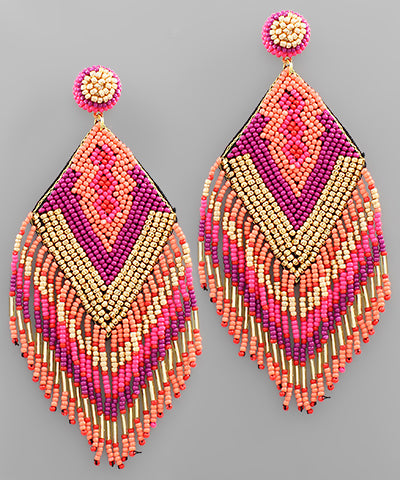 Beaded Rhombus Earrings