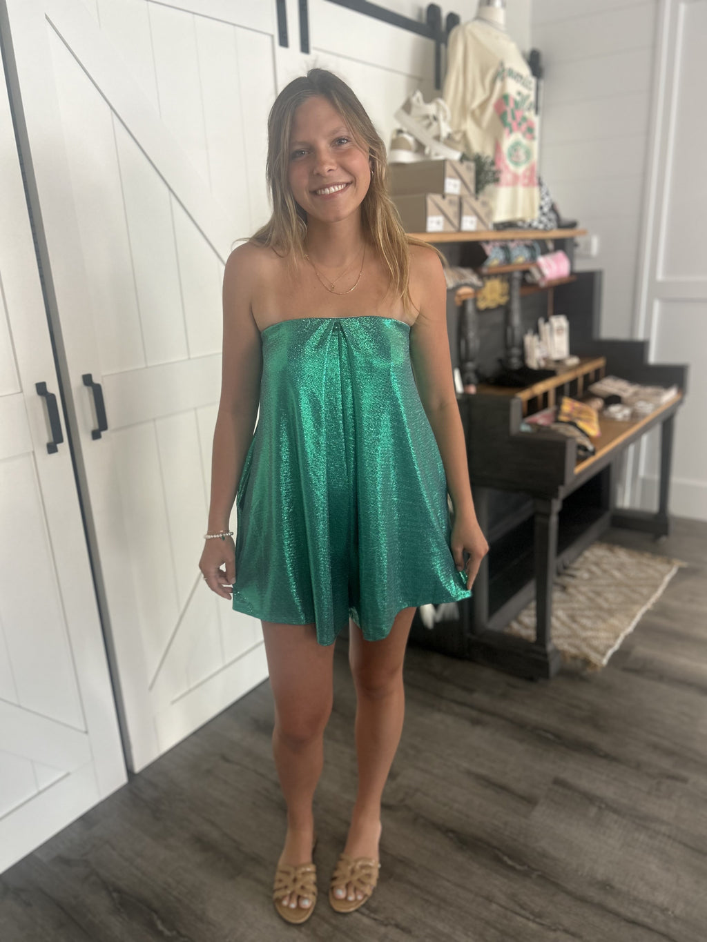 Green Glam Romper