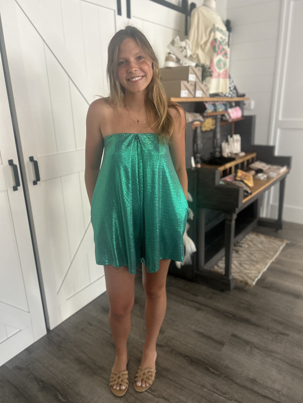 Green Glam Romper