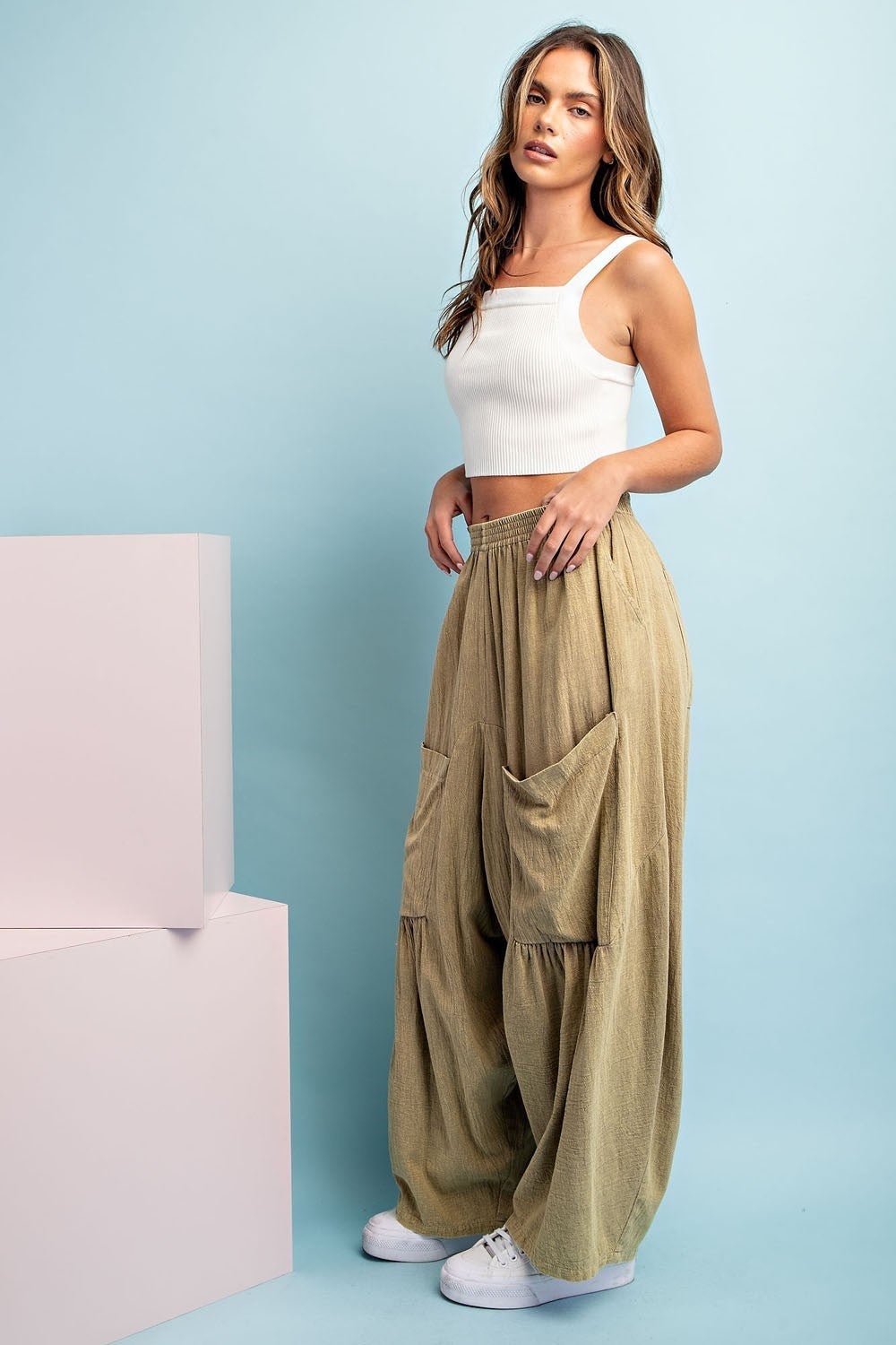 Olive Wide Leg Pants