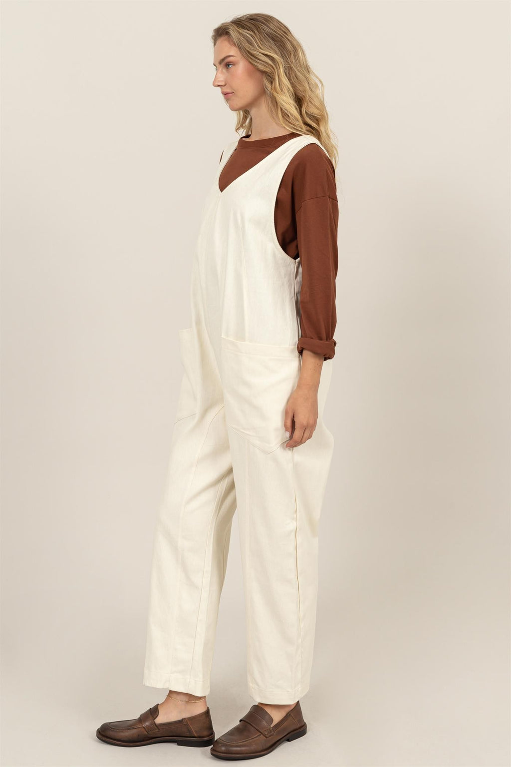 Relaxed Cream Jumpsuit