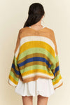 Striped Balloon Sleeve Cardigan