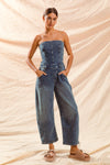 Strapless Denim Jumpsuit