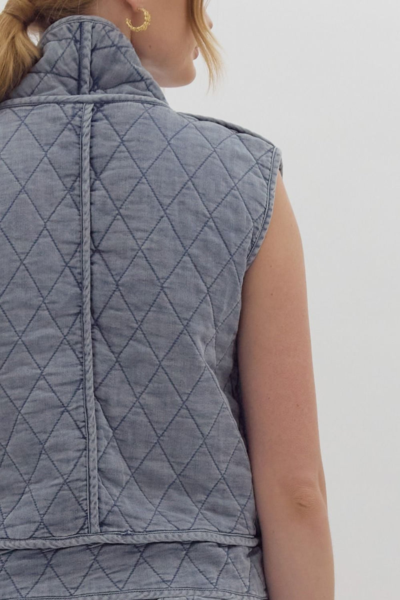 Nothing But The Best Quilted Denim Vest