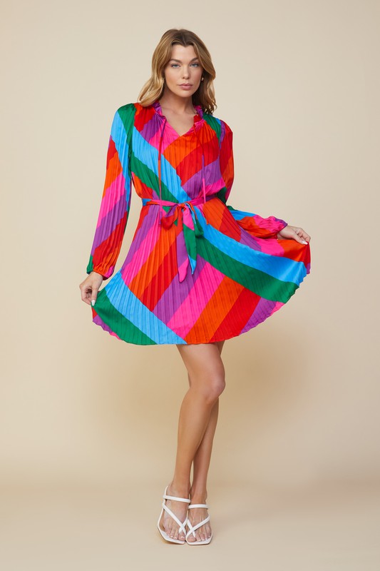 Rainbow Row Pleated Mini