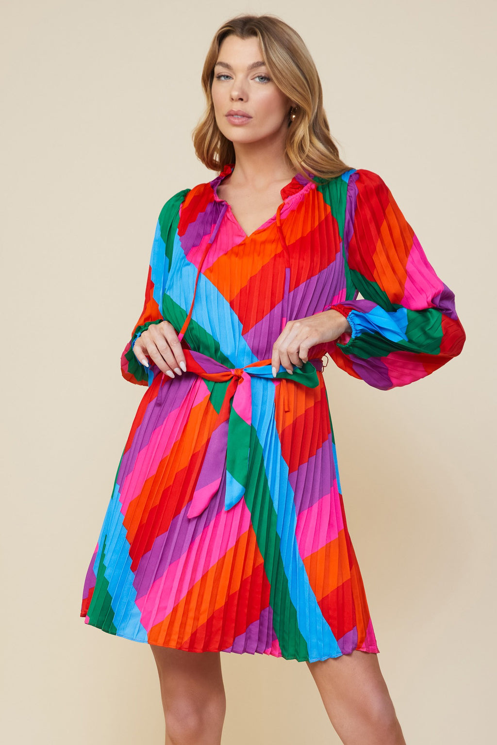 Rainbow Row Pleated Mini