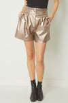 Golden Girl Faux Leather Shorts