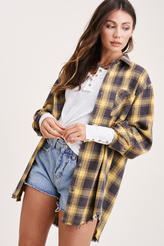 Leaves Are Falling Flannel Top