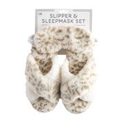 Leopard Slippers and Mask Set