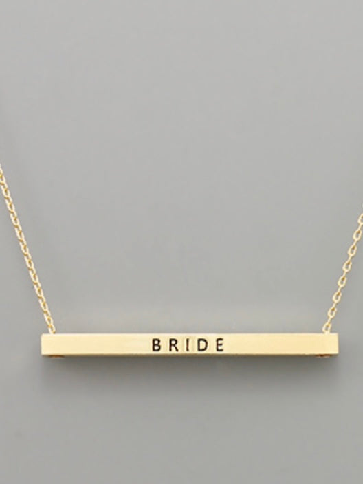 Bride Gold Bar Necklace